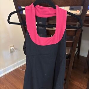 lululemon athletica Black Tank with Pink Scoop Neck